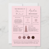 Vorschlag und Trauzeugin für eine rosa Bridmaid Einladung (Vorderseite)