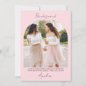 Vorschlag und Trauzeugin für eine rosa Bridmaid Einladung (Rückseite)