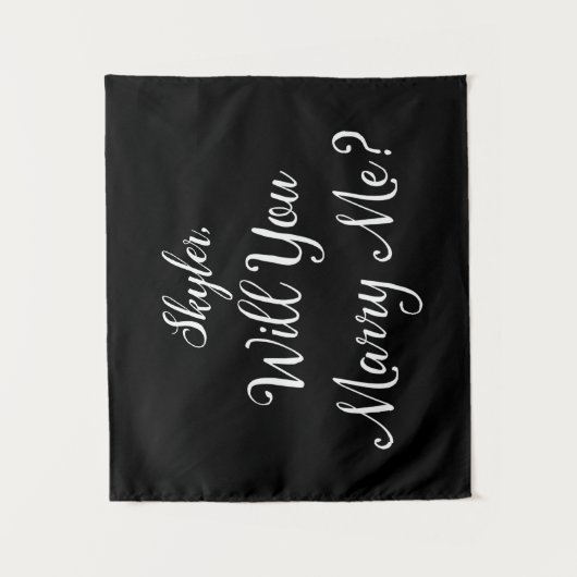 Vorschlag Unterschrift Schwarz-weiß werden Sie mic Wandteppich (Vorderseite)