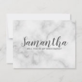 Vorschlag von Bridesmaid | Elegant Marble Script Einladung (Vorderseite)