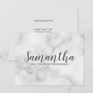 Vorschlag von Bridesmaid   Elegant Marble Script Einladung