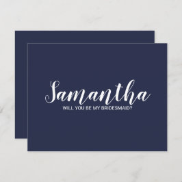 Vorschlag von Bridesmaid | Modern Script Navy Blue Einladung