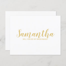 Vorschlag von Bridesmaid | Modern Script weiß und  Einladung