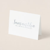 Vorschlag von Bridesmaid | Modernes Script Silver Folienkarte (Vorderseite)