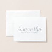 Vorschlag von Bridesmaid | Modernes Script Silver Folienkarte (Vorderseite mit Umschlag)