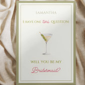 Vorschlag von Chic Dirty Martini-Themed Bridesmaid Karte