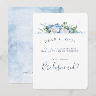 Vorschlag von Dusty Blue Floral Greenery Bridesmai Einladung