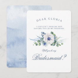 Vorschlag von Dusty Blue Floral Greenery Bridesmai Einladung