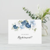 Vorschlag von Dusty Blue Floral Greenery Bridesmai Einladung (Stehend Vorderseite)