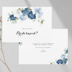 Vorschlag von Dusty Blue Floral Greenery Bridesmai Einladung