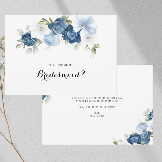 Vorschlag von Dusty Blue Floral Greenery Bridesmai Einladung