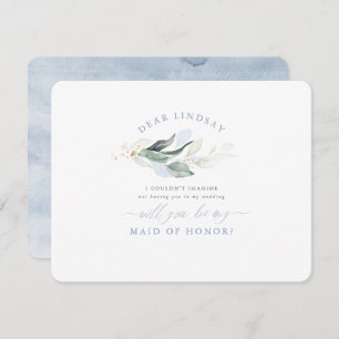 Vorschlag von Dusty Blue Trauzeugin Bridesmaid Einladung