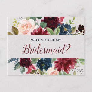 Vorschlag von Marsala und Navy für eine Blumenüber Postkarte