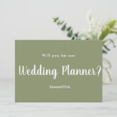 Vorschlag von Sage Green Wedding Planner Einladung (Stehend Vorderseite)