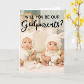 Vorschlag von Twin Foto GodEltern Karte (Gelbe Blume)