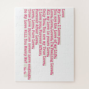 Vorschlag/Wird ich von U heiraten? Puzzle