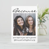 Vorschlag zu Text 2 Foto Bridesmaid-Trauzeugin Einladung (Stehend Vorderseite)