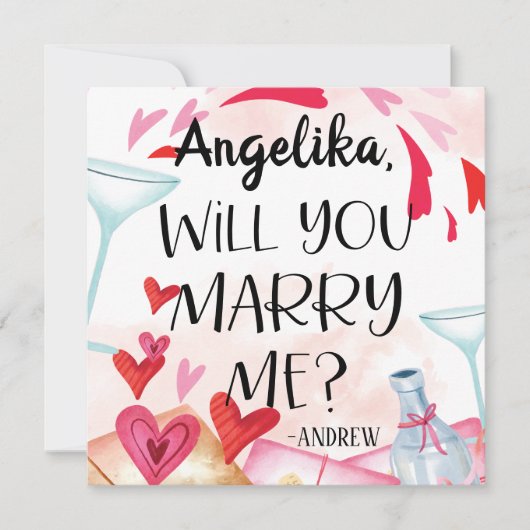 Vorschlag zur Eheschließung | Heiraten Sie mich? I (Vorderseite)