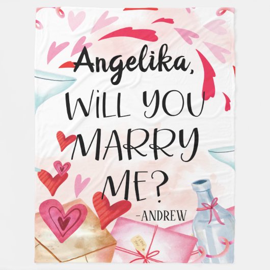 Vorschlag zur Eheschließung | Heiraten Sie mich? I Fleecedecke (Vorderseite)