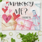 Vorschlag zur Eheschließung | Heiraten Sie mich? I Geschirrtuch (Gefaltet)