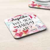 Vorschlag zur Eheschließung | Heiraten Sie mich? I Getränkeuntersetzer (Linke Seite)