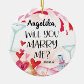 Vorschlag zur Eheschließung | Heiraten Sie mich? I Keramik Ornament (Vorne)