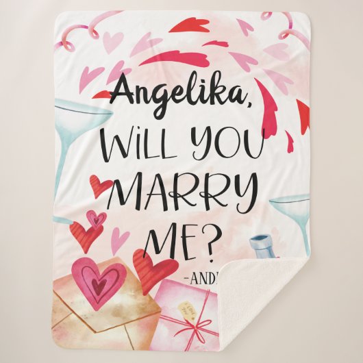 Vorschlag zur Eheschließung | Heiraten Sie mich? I Sherpadecke (Vorderseite)
