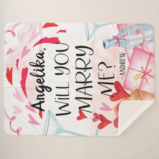 Vorschlag zur Eheschließung | Heiraten Sie mich? I Sherpadecke (Vorderseite (Horizontal))