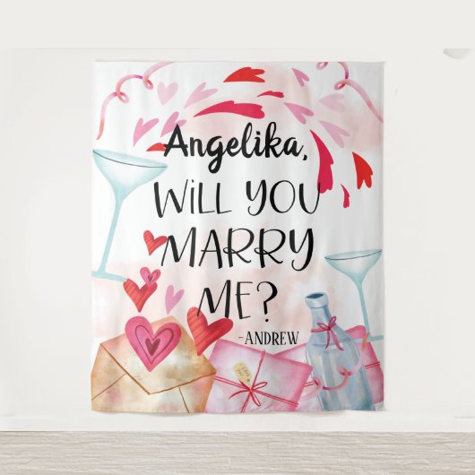 Vorschlag zur Eheschließung | Heiraten Sie mich? I Wandteppich (Vorderseite)