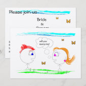 Vorschlag zur Eheschließung von Lili - MARRY ME Einladung (Vorne/Hinten)