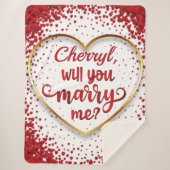 Vorschlag zur Eheschließung von Red Hearts wird mi Sherpadecke (Vorderseite)