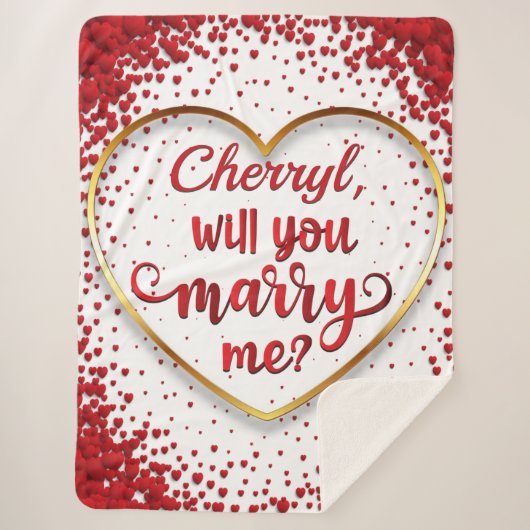 Vorschlag zur Eheschließung von Red Hearts wird mi Sherpadecke (Vorderseite)