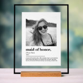 Vorschlag zur Fun-Trauzeugin Wörterbuch mit Foto Acrylschild (Neutral)