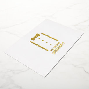 Vorschlag zur Krawatte von Gold Bow Personalisiert Folieneinladung