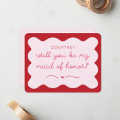 Vorschlag zur Personalisierten Trauzeugin von Fun Mitteilungskarte (Vorderseite/Rückseite Beispiel)