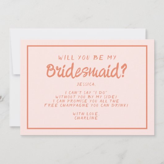 Vorschlag zur Retro-Rosa- und Rote-Handschrift Einladung (Vorderseite)