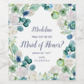 Vorschlag zur Trauzeugin der klassischen weißen Bl Weinetikett (Einzelnes Label)