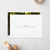 Vorschlag zur Trauzeugin Minimalistischer Typograf Mitteilungskarte (Vorderseite/Rückseite Beispiel)