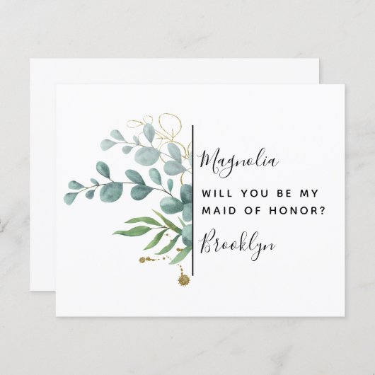 Vorschlag zur Trauzeugin von Eukalyptus-Haushalten (Vorne/Hinten)