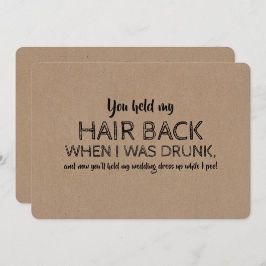 Vorschlag zur Trauzeugin von Funny Experience Brid Einladung (Vorne/Hinten)