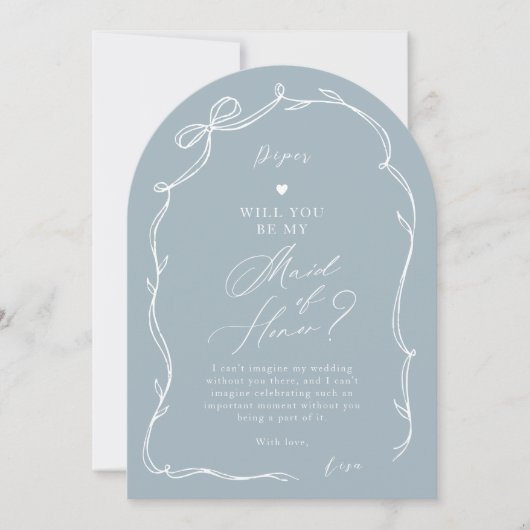 Vorschlag zur Trauzeugin von handgezeichnetem Bow- Einladung (Vorderseite)