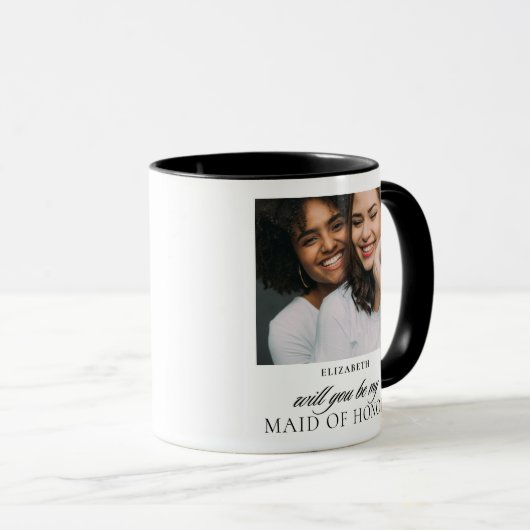 Vorschlag zur Trauzeugin von Minimalistischem Foto Tasse (VorderseiteRechts)