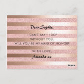 Vorschlag zur Trauzeugin von Rose und Glitzer Postkarte (Rückseite)