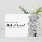 Vorschlag zur Trauzeugin von Schwarzweiß-Rep Karte (Stehend Vorderseite)