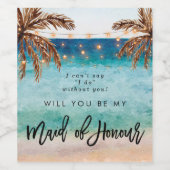 Vorschlag zur Trauzeugin von Tropenstränden Weinetikett (Einzelnes Label)