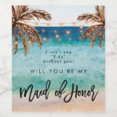 Vorschlag zur Trauzeugin von Tropenstränden Weinetikett (Einzelnes Label)