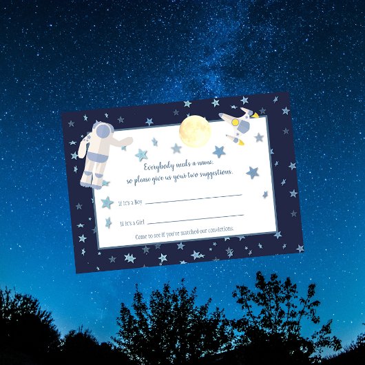 Vorschläge für den Mitternachtsnamen im Außenberei Begleitkarte