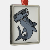 Vorschlaghammer-Haupthaifisch Silbernes Ornament (Rechts)