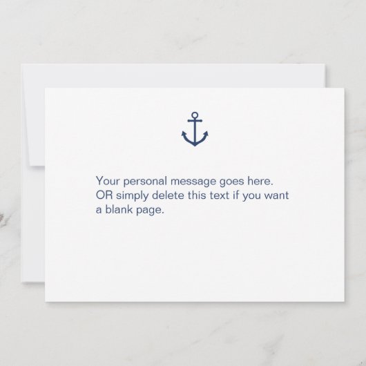 Vorschlagskarte der Nautischen Marine Einladung (Rückseite)