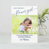 Vorschlagskarte für das blaue und weiße Foto der B Einladung (Stehend Vorderseite)